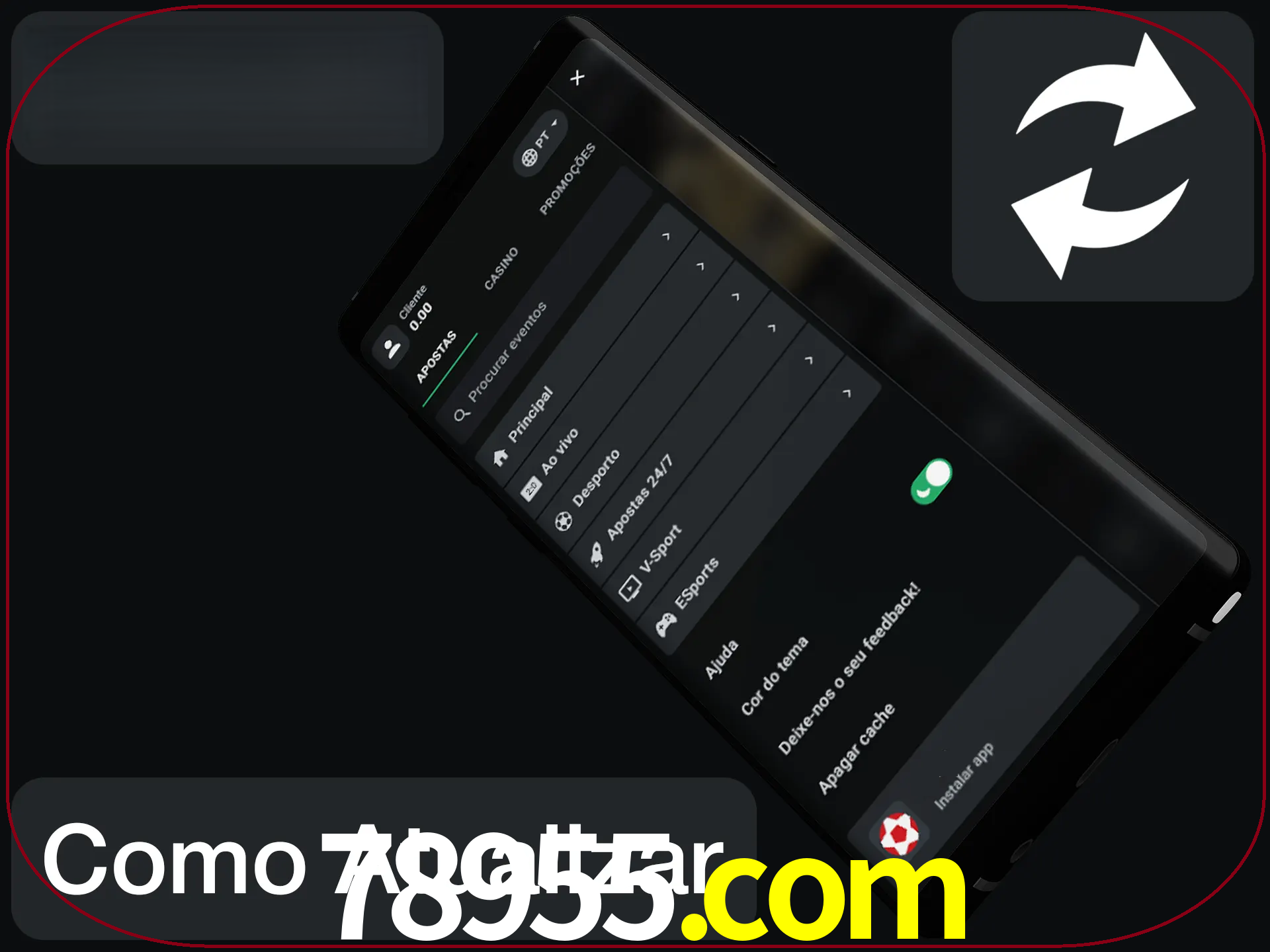 O aplicativo é atualizado automaticamente quando você faz o login.