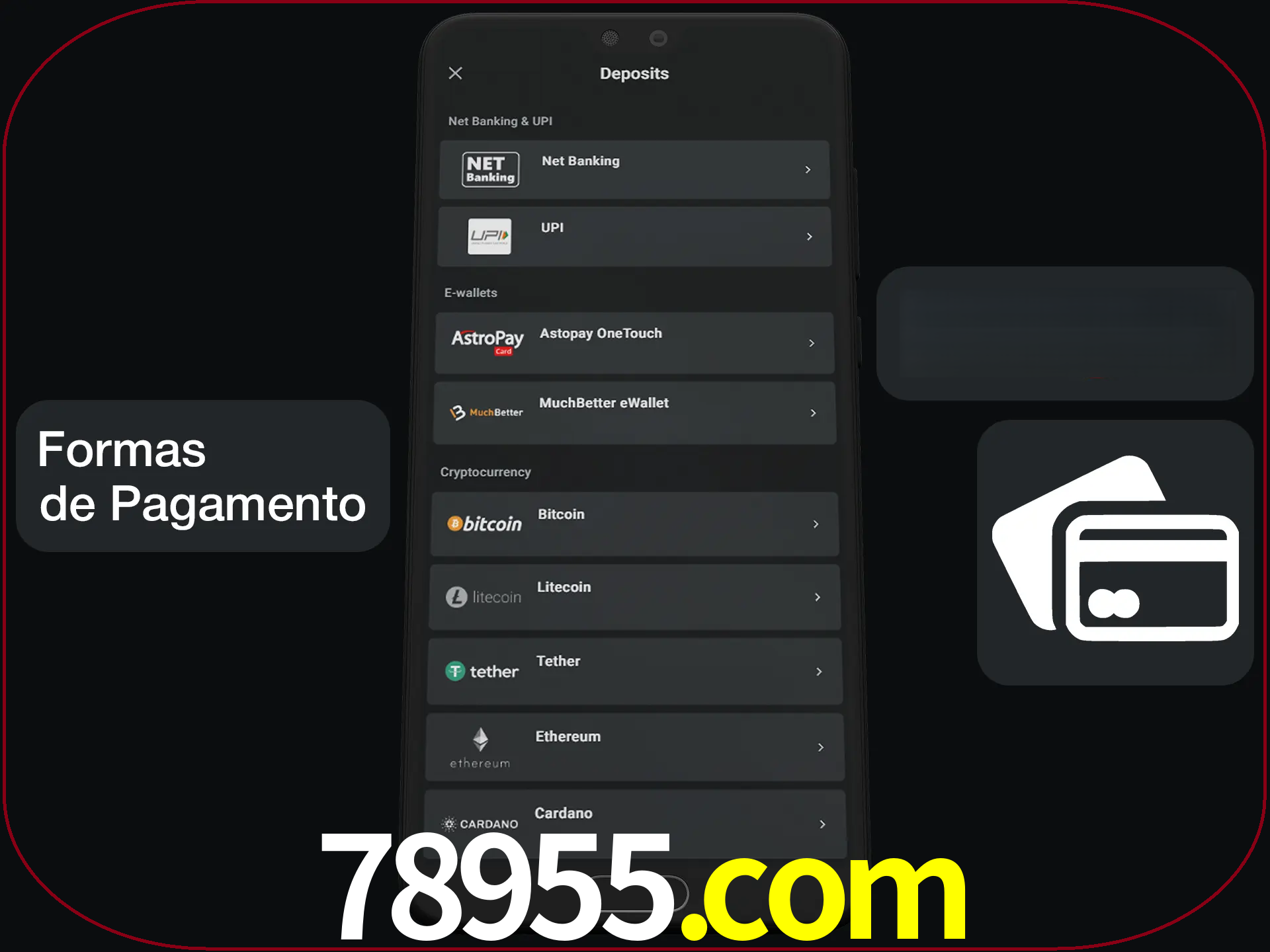 Escolha a forma de pagamento de sua preferência.
