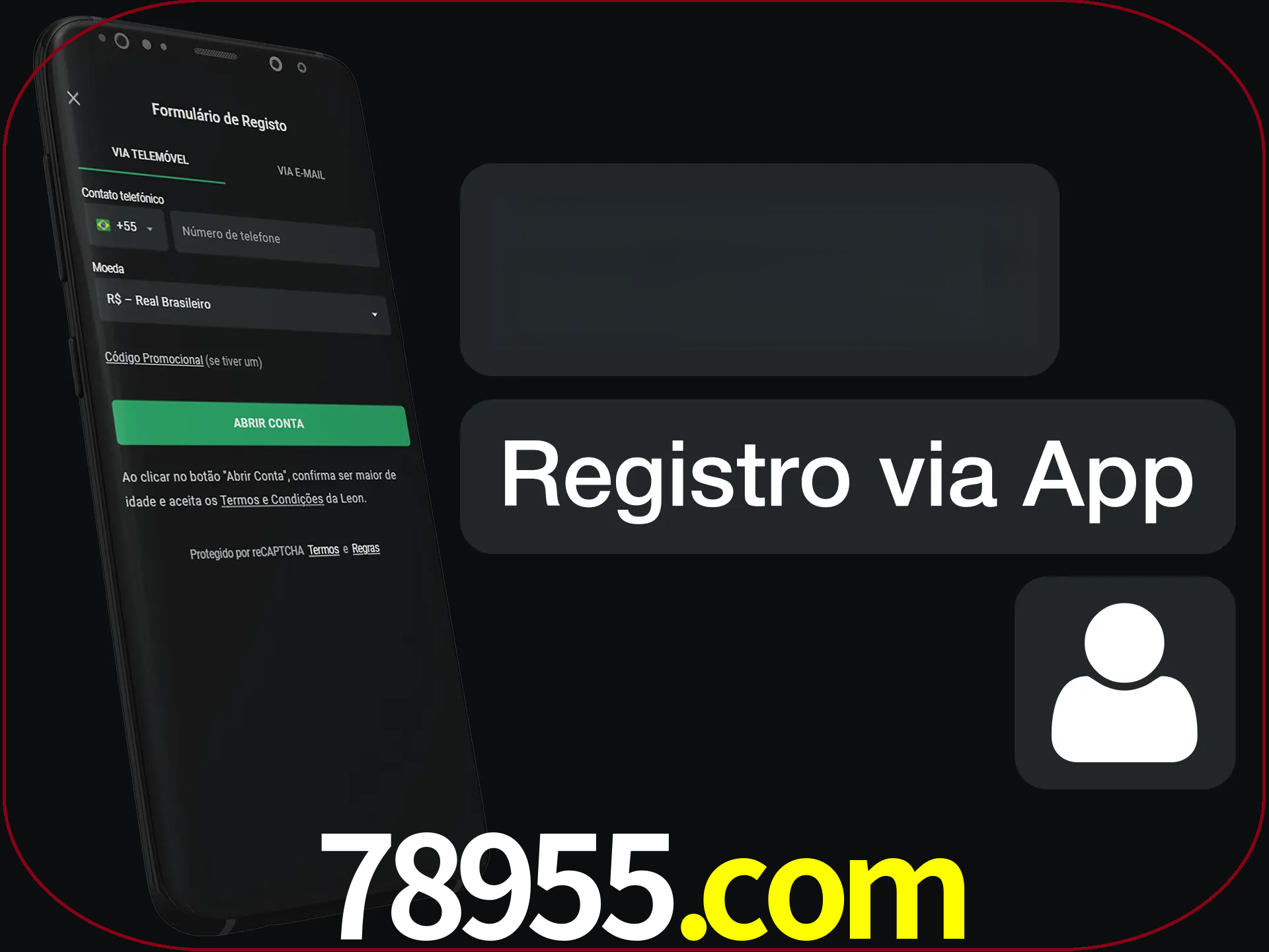 Registre-se com duas etapas usando o aplicativo.