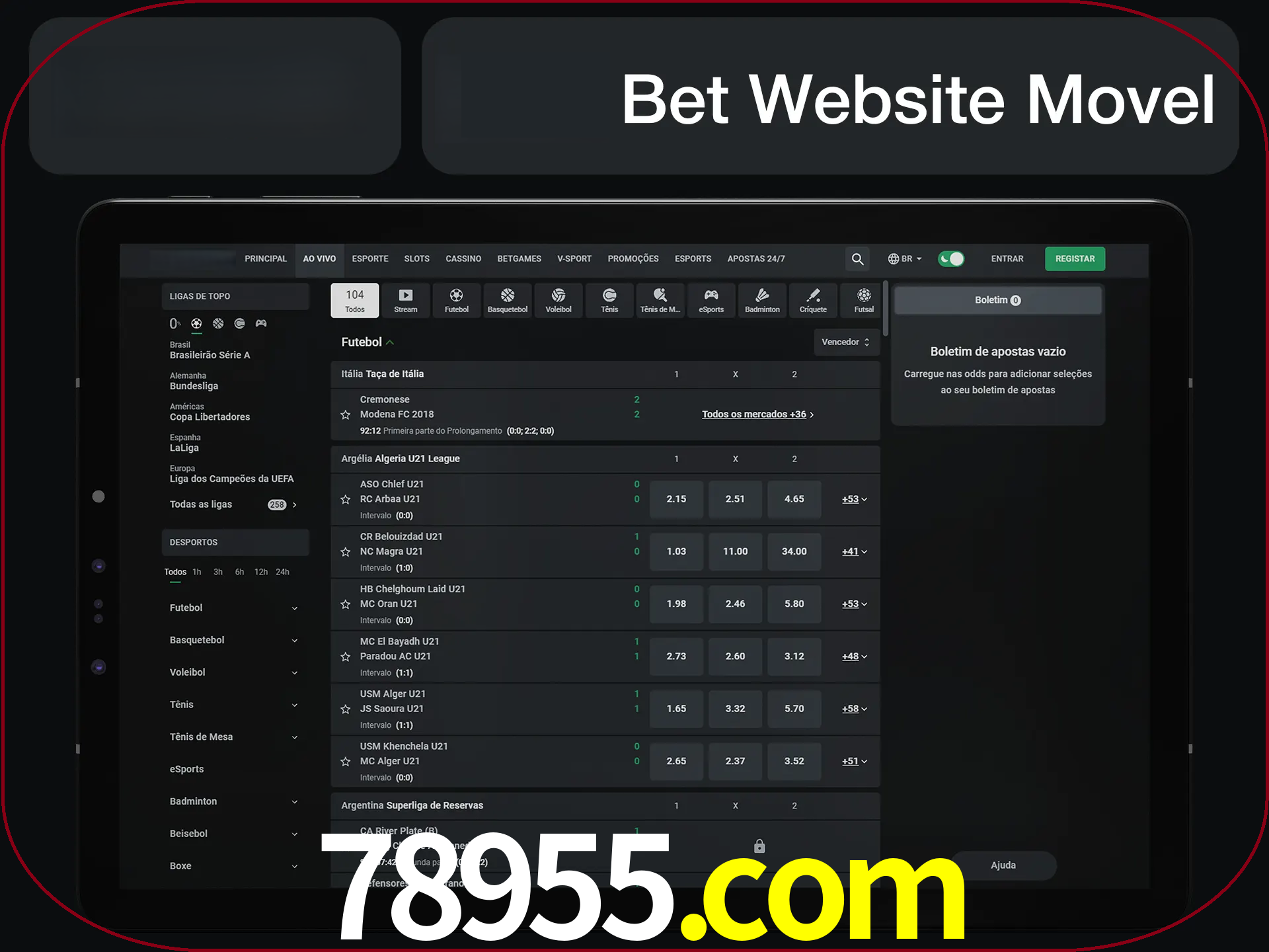 Use nosso website em qualquer dispositivo.